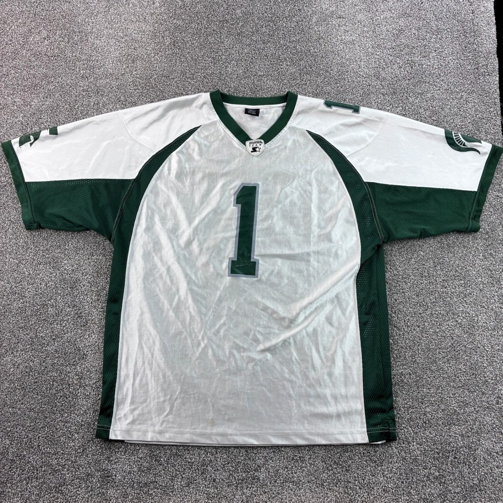 Vintage Michigan State Spartans Football Jersey Mens XL White Green Nylon